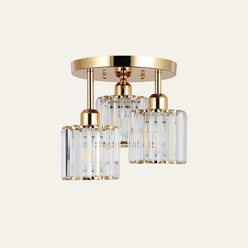 Modern Crystal Semi Flush Bedroom Ceiling Light - Elegant Iron & Glass Fixture | Ecomvera