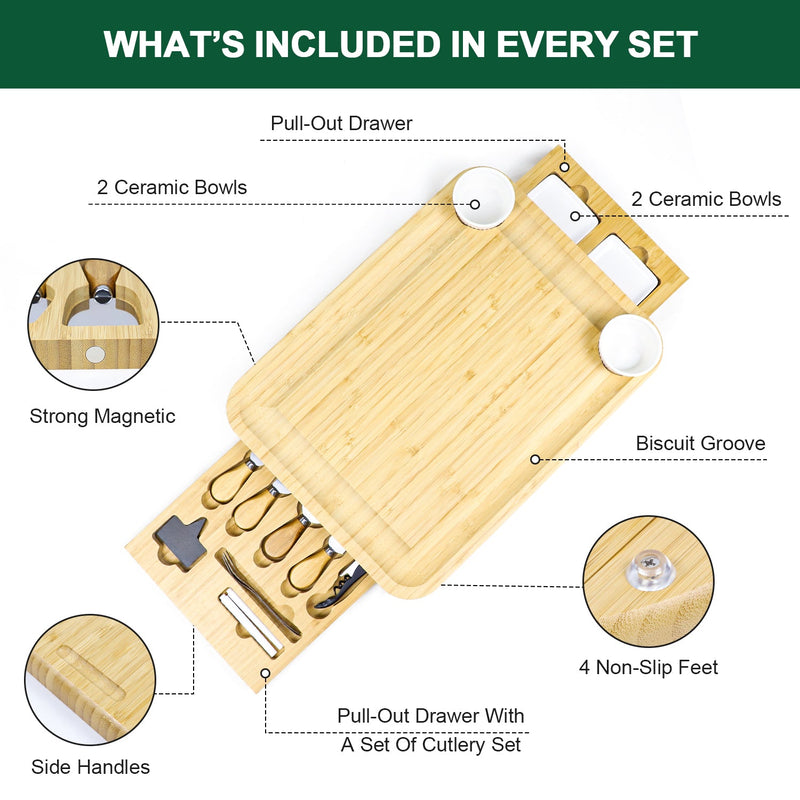 Two-Drawer Cheese Board - Elegant and Functional Entertaining