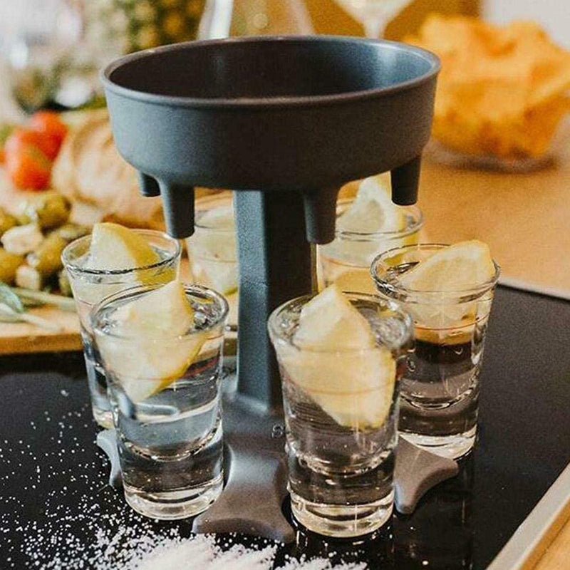 ShotBuddy - 6 Glass Liquor Pourer & Carrier | The Ultimate Party Shot Glass Holder for Easy Pouring & Serving